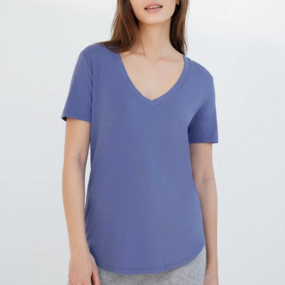 Purple v-neck t-shirt in 2XS (The Group by Babaton)